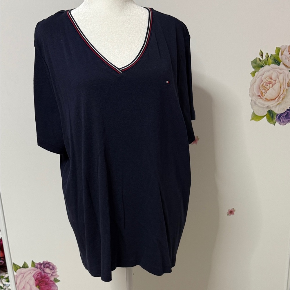 Tommy Hilfiger Dark Blue V-Neck Tee